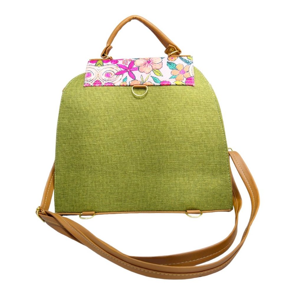 Artisan Made Frida Kahlo Canvas Faux Leather Tote Backpack From Coyoacan Mexico - Picture 8 of 14
